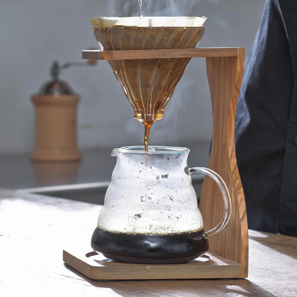 Hario V60 Olive Wood Stand Set
