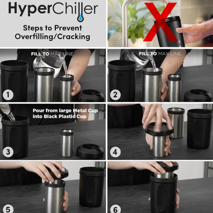 HyperChiller - HC2CB Patented Iced Coffee/Beverage Cooler - 12.5 Oz, Charcoal Black