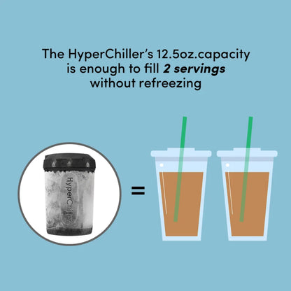 HyperChiller - HC2CB Patented Iced Coffee/Beverage Cooler - 12.5 Oz, Charcoal Black