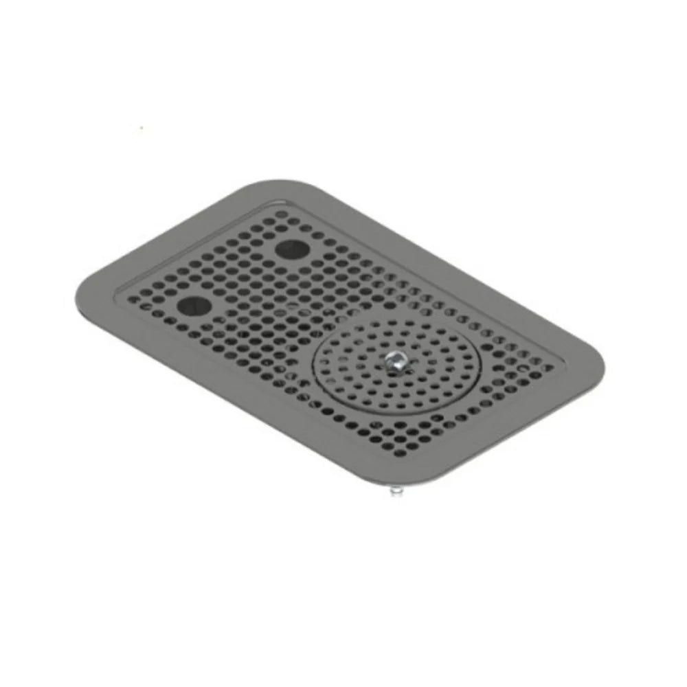 Krome – 14” x 9” Flush Mount Drip Tray with Rinser Brushed Finish