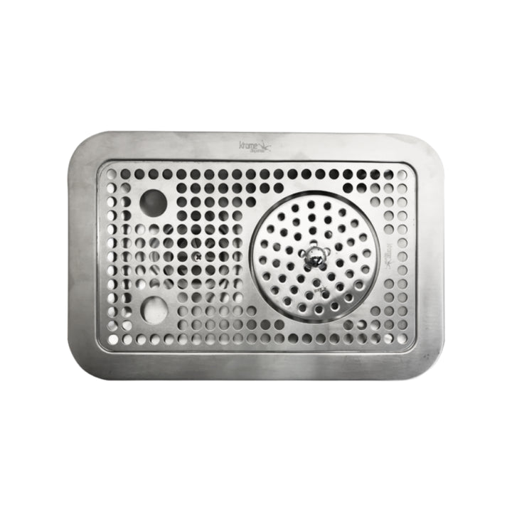 krome 14 x 9 flush mount drip tray with rinser brushed finish