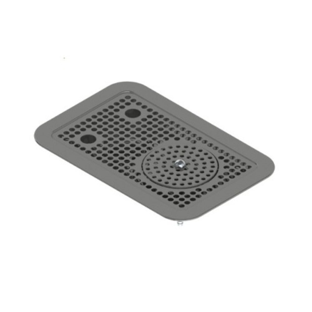 Krome – 14” x 9” Flush Mount Drip Tray with Rinser Brushed Finish
