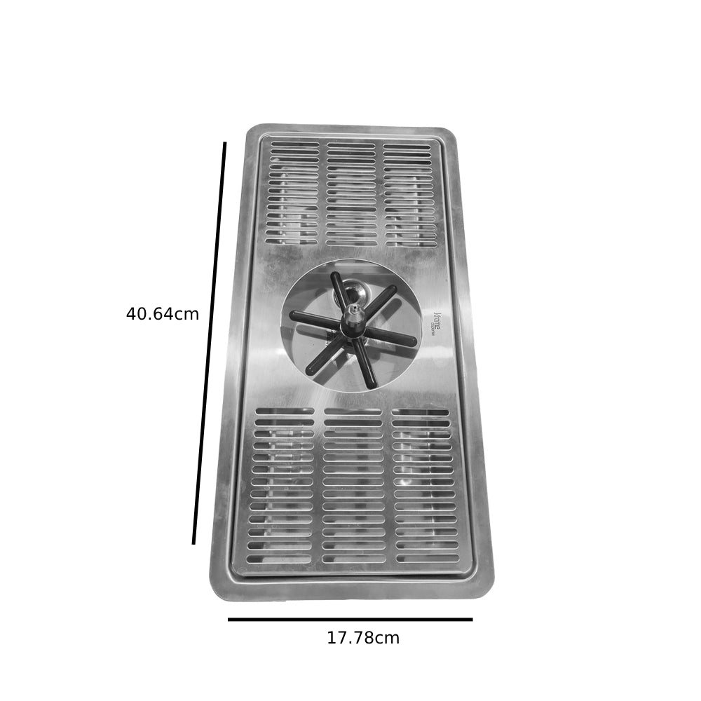 Krome Center Pitcher Rinser Drip Tray With Spin Spray - C4008