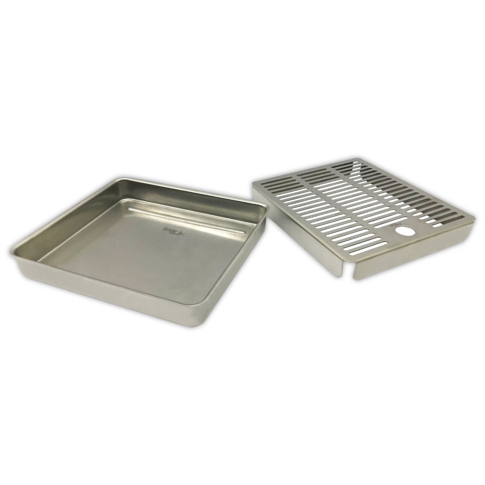 Krome Recessed / Over Counter Drip Tray Brushed Stainless Without Drain