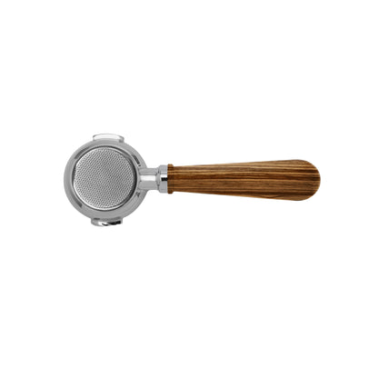 Lelit Bottomless Portafilter, Zebrano Wooden Handle