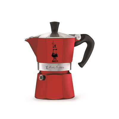 Bialetti Moka Express Coffee Maker 3 Cup, Red-standard