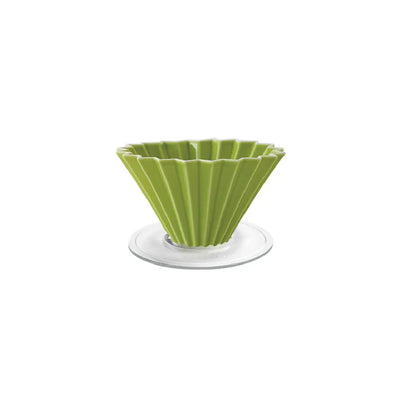 Origami Dripper M with Plastic Holder-green