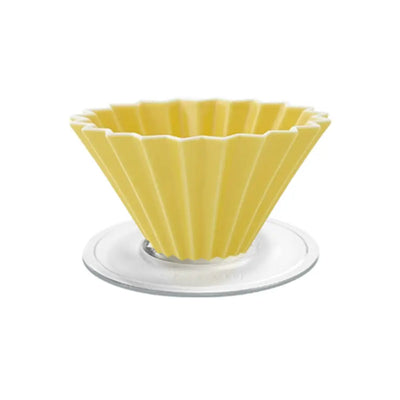 Origami Dripper M with Plastic Holder-yellow