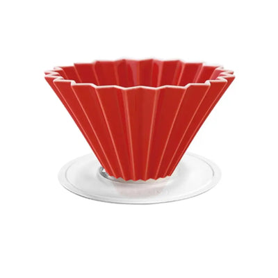 Origami Dripper M with Plastic Holder-red