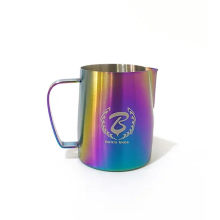 barista space rainbow milk pitcher for latte art