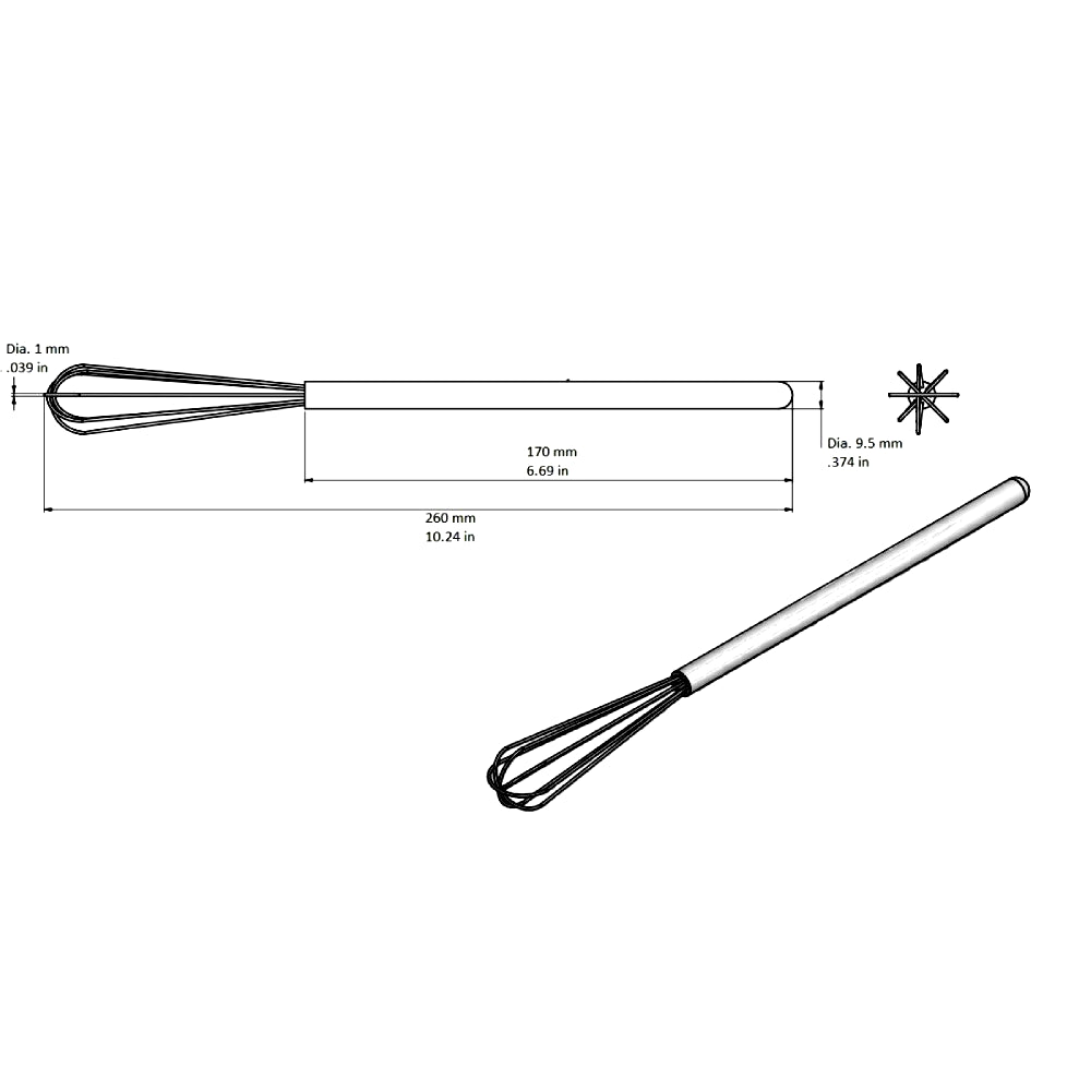 Rattleware Round Whisk , 10.5", 03251