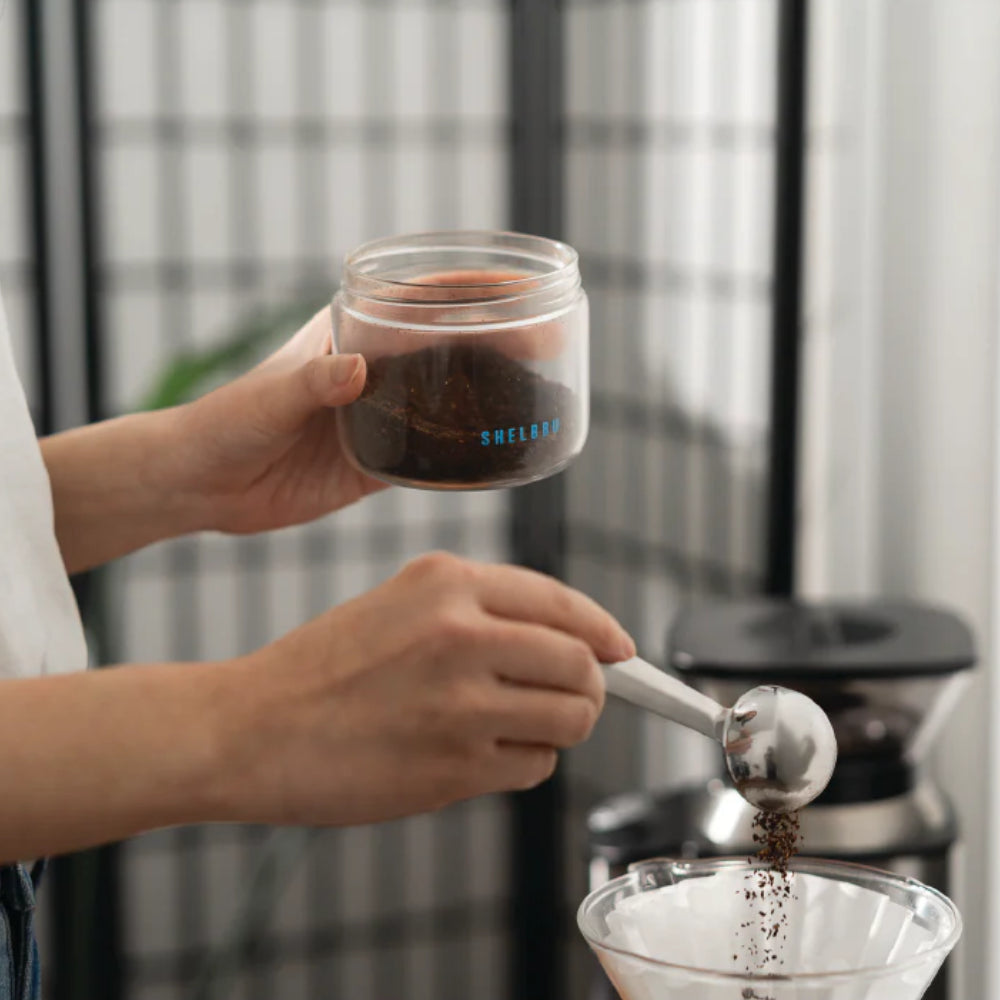 SHELBRU Coffee Grounds Sifter 400 ml, Clear