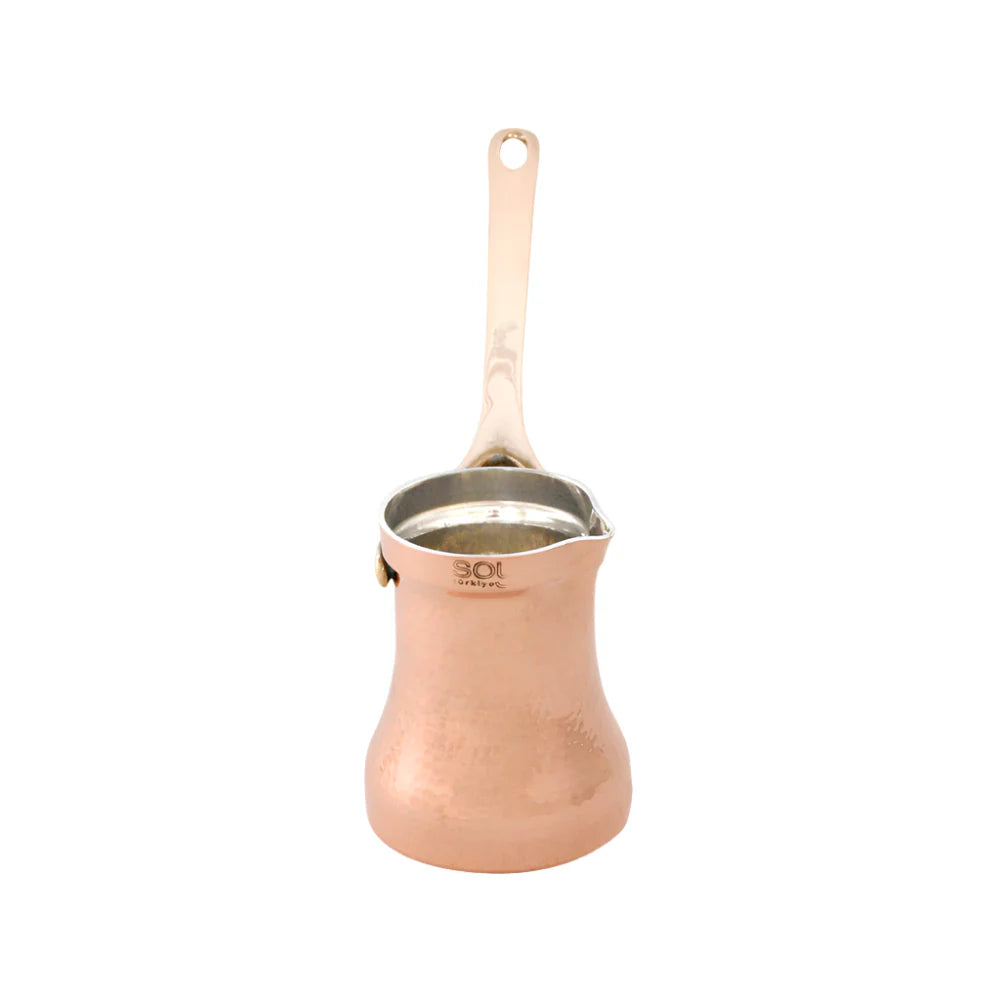 SOY Copper Cezve Turkish Coffee Pot Silver Lining – Right Handed