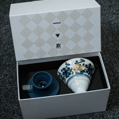 Hario Plum Motif Imari-Yaki Immersion switch dripper 02