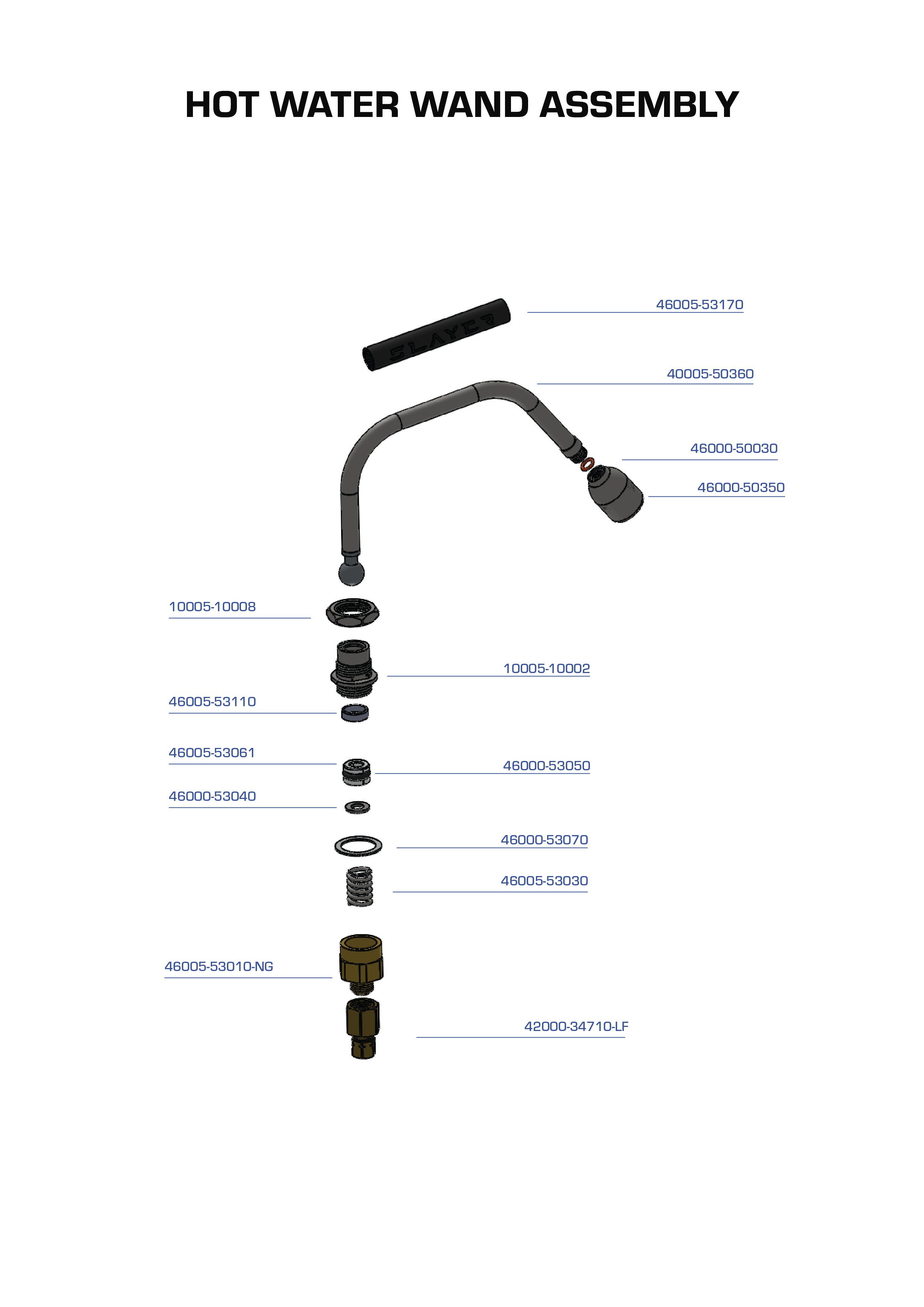 Hot Water Wand Assembly EP