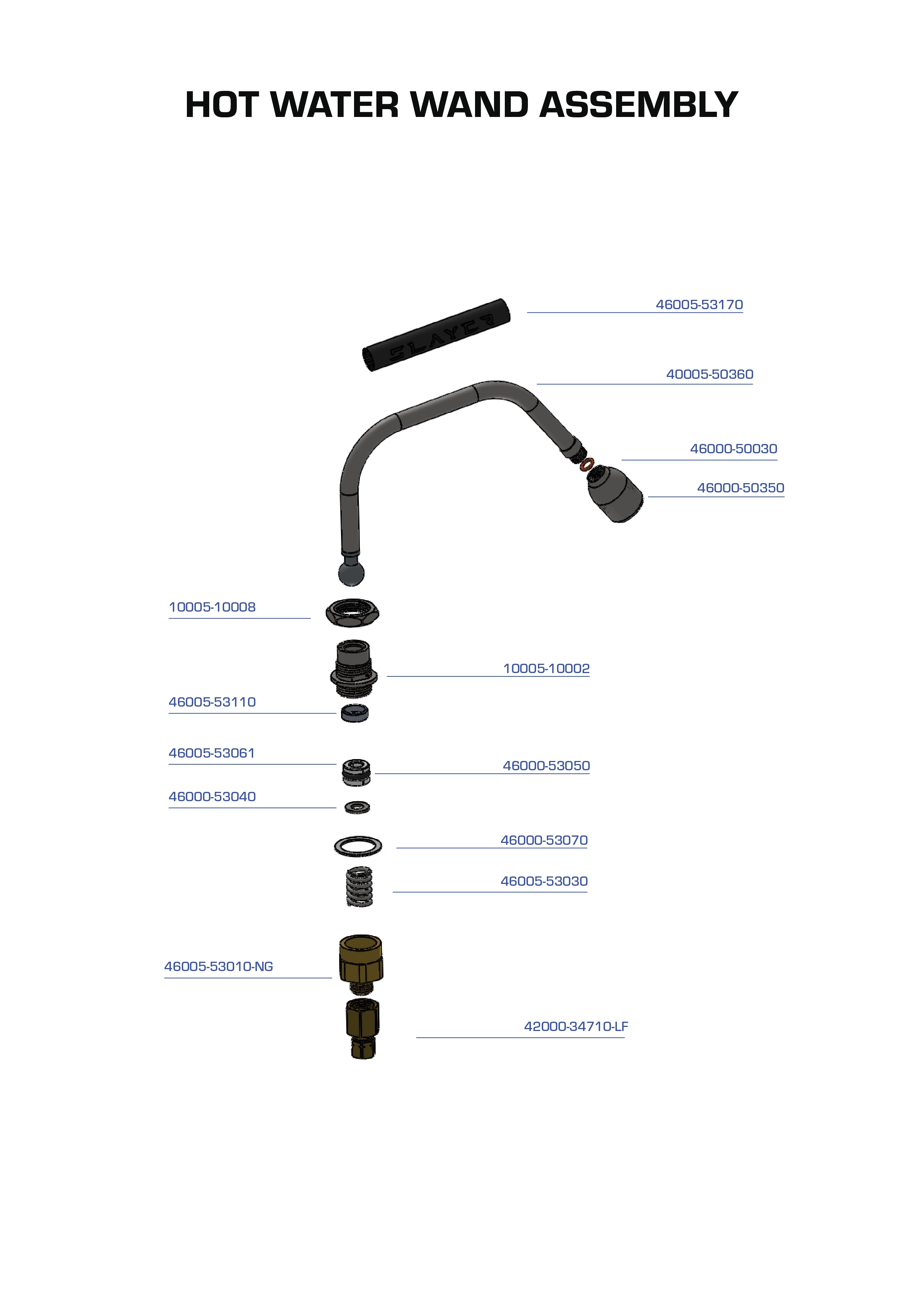 Hot Water Wand Assembly LP