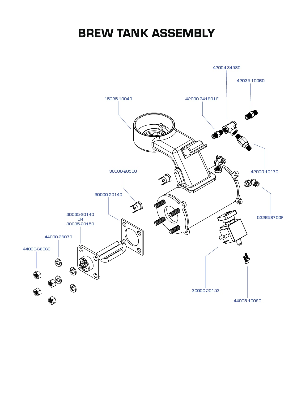Brew Tank Assembly Steam Single