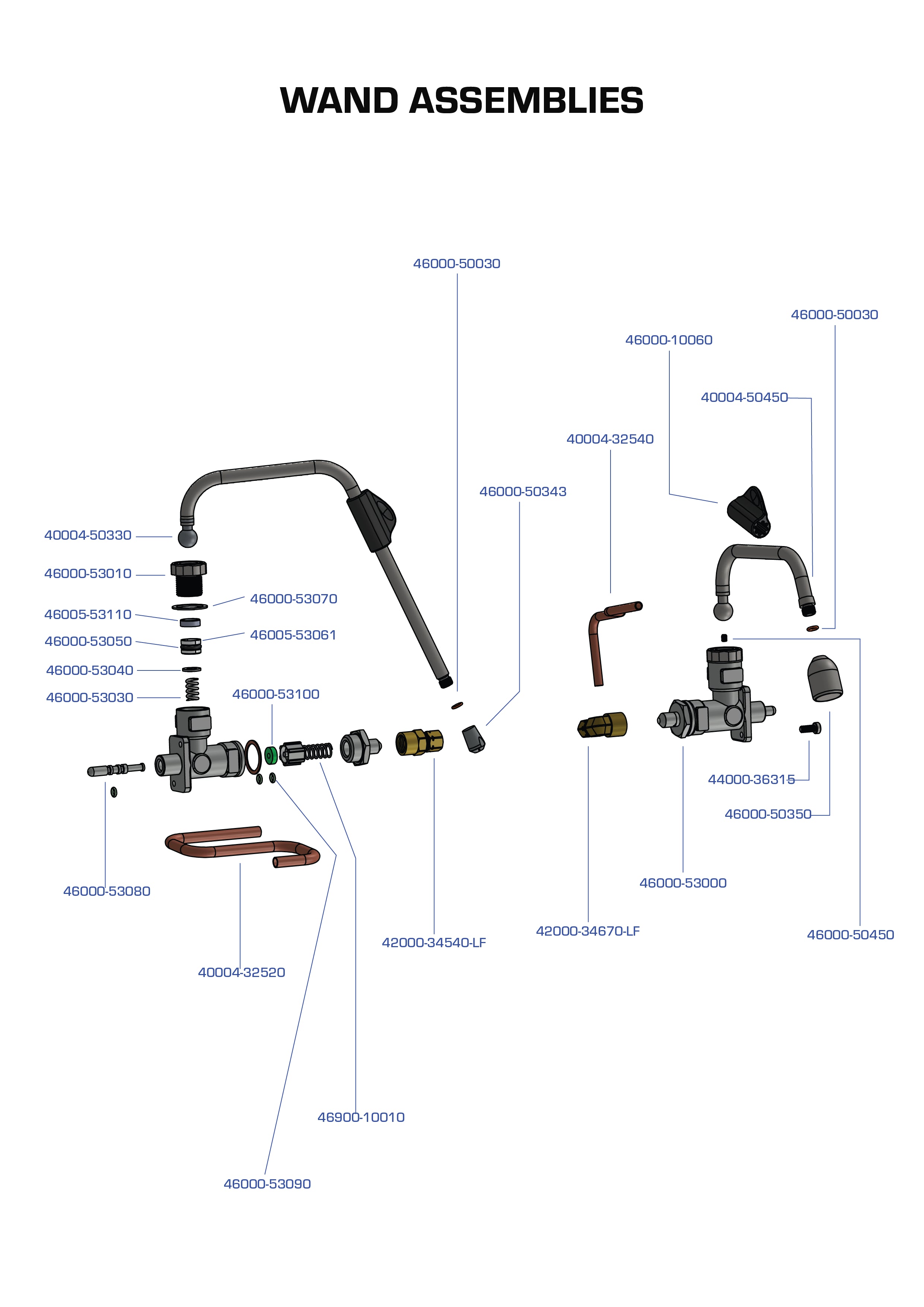 Wand Assemblies Parts Manual - Espresso Single Group