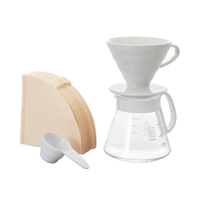 Hario V60 Ceramic Dripper 02 Set White-standard