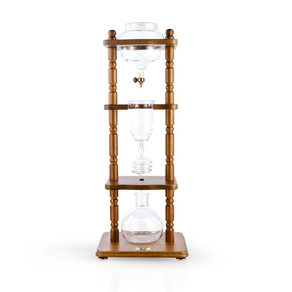 cold drip maker curved brown wood frame