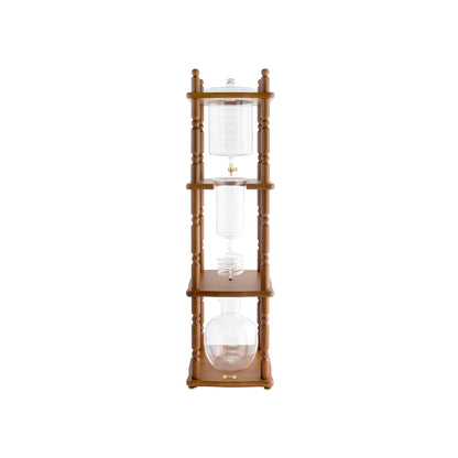 Yama Glass 25 Cup Cold Drip Maker Curved Brown Wood Frame