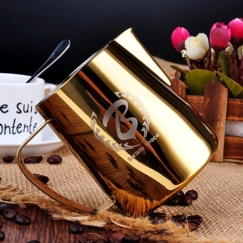 Barista Space Gold Milk Pitcher – Stainless Steel Jug for Latte Art