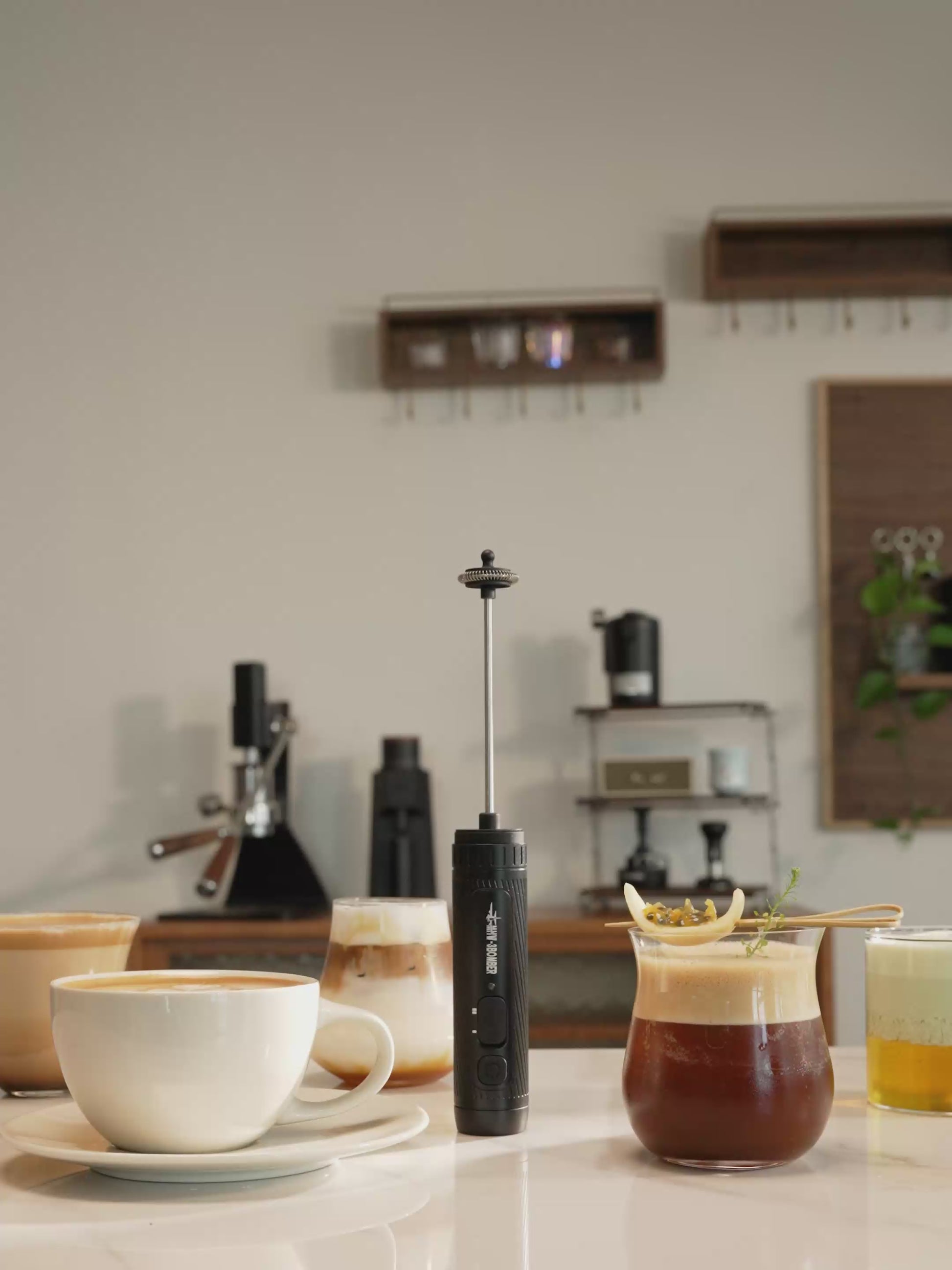 MHW-3Bomber Magician Electric Milk Frother - Black
